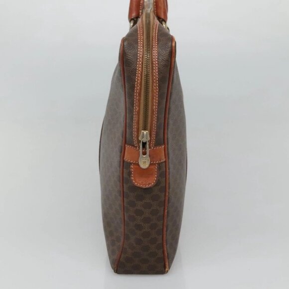 CELINE Macadam Canvas Hand Bag PVC Leather Brown Gold - Picture 4 of 15